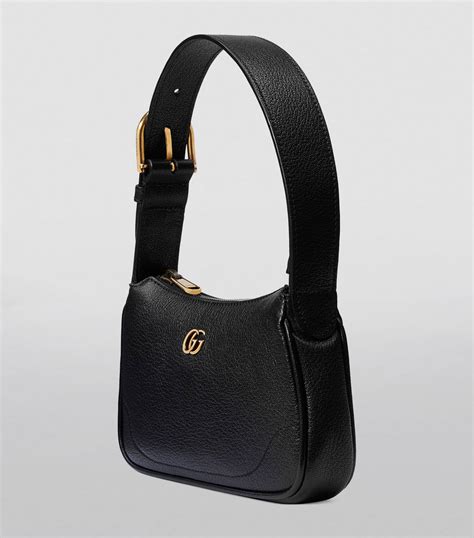 Gucci Aphrodite Mini Leather Shoulder Bag in Black.